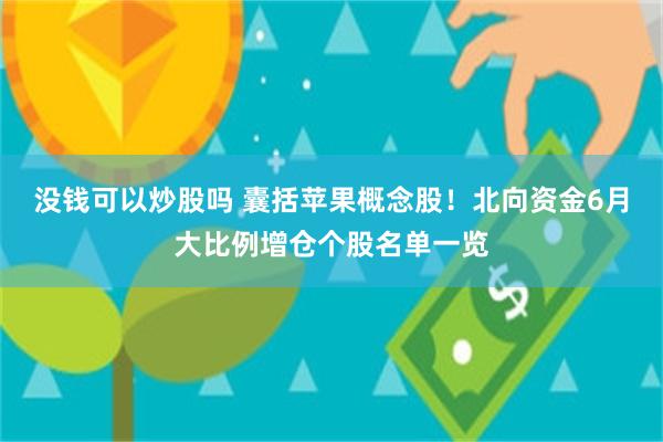 没钱可以炒股吗 囊括苹果概念股！北向资金6月大比例增仓个股名单一览