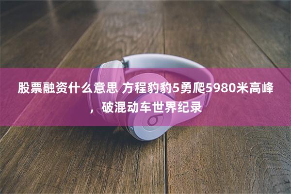 股票融资什么意思 方程豹豹5勇爬5980米高峰，破混动车世界纪录